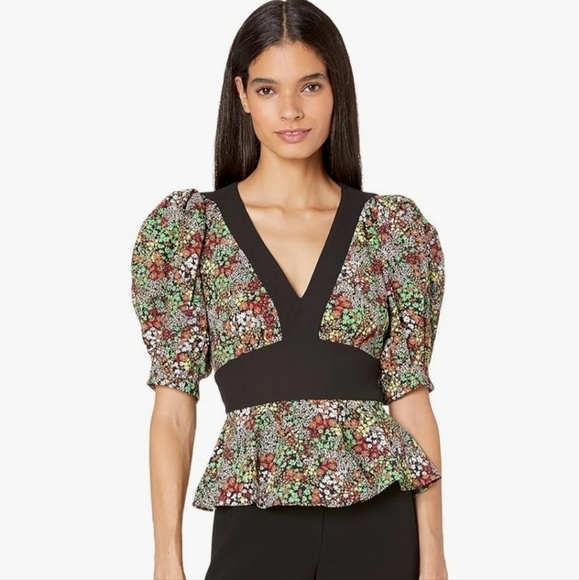 Ted Baker London Tops - NWT Ted Baker Camilya Floral Crepe Peplum blouse size 2